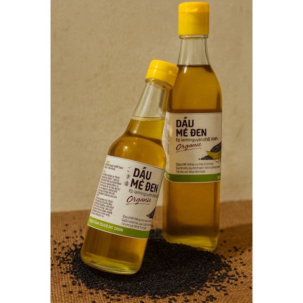Dầu mè Vàng Ép Lạnh Organic - Dầu mè Đen Ép lạnh nguyên chất 100%
