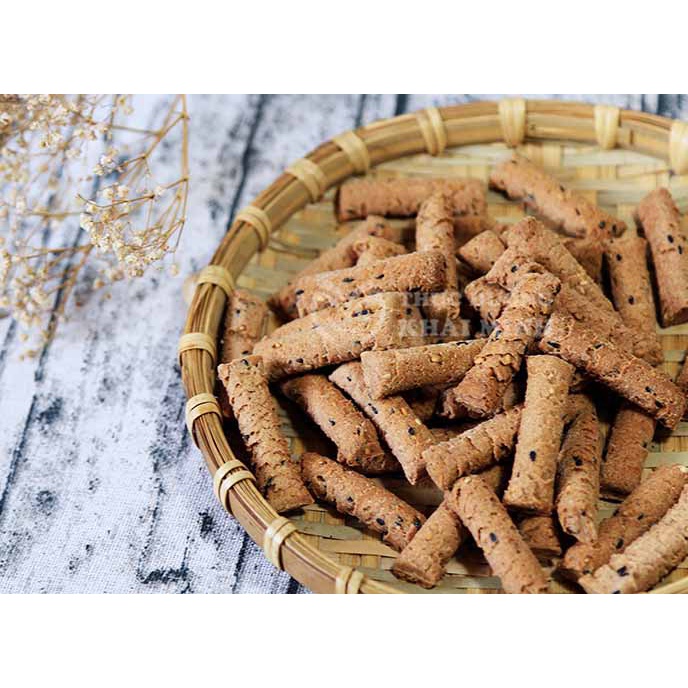 Bánh Quy Gạo Lứt Mè Đen Yến Mạch - Bánh gạo lứt Que Nướng - Bánh đũa nướng