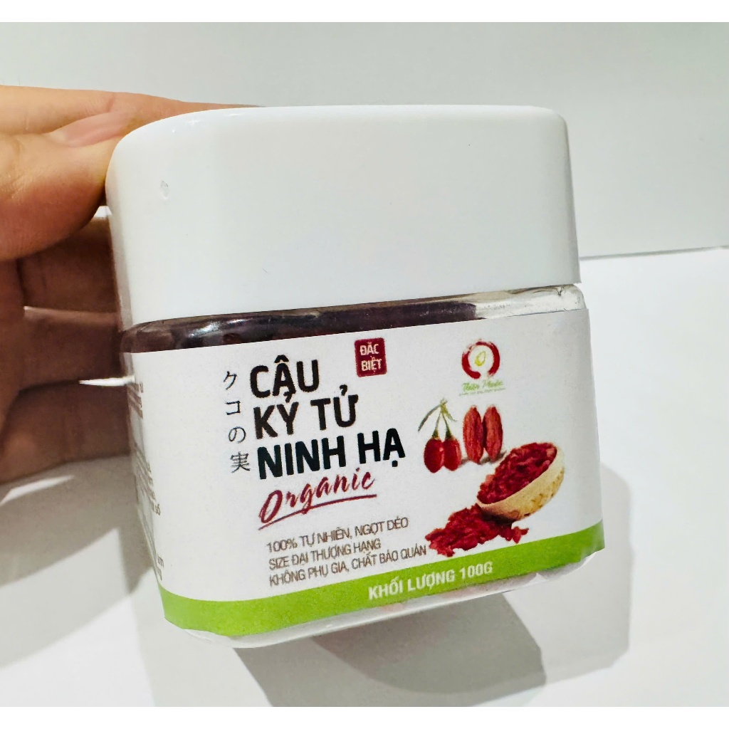 Kỷ Tử đỏ Organic Thượng hạng Ninh Hạ Loại Ngọt, Không chua, size Đại 80 hạt 100g - ăn liền như mứt