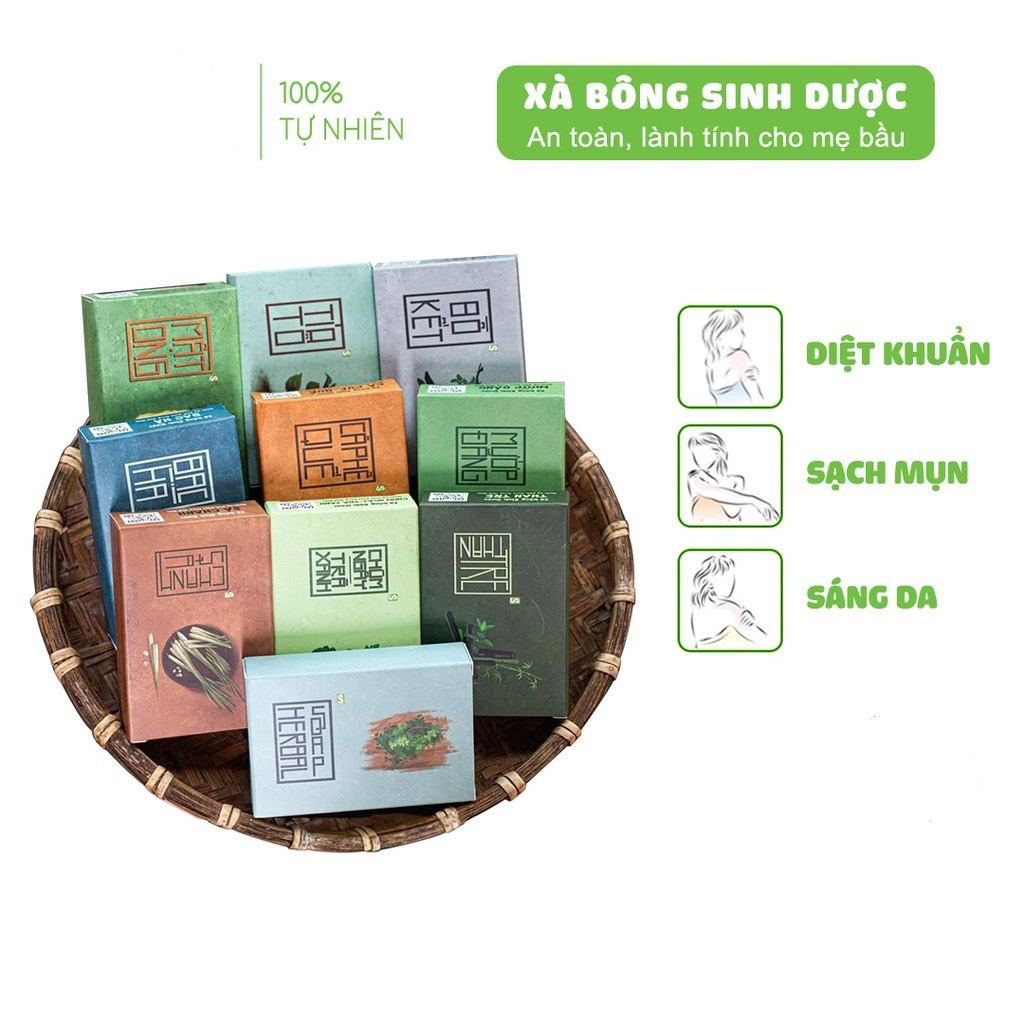 [CHÍNH HÃNG]  Xà Bông Thảo Dược Sinh Dược 10 Mùi (xà bông mướp đắng, sả chanh)