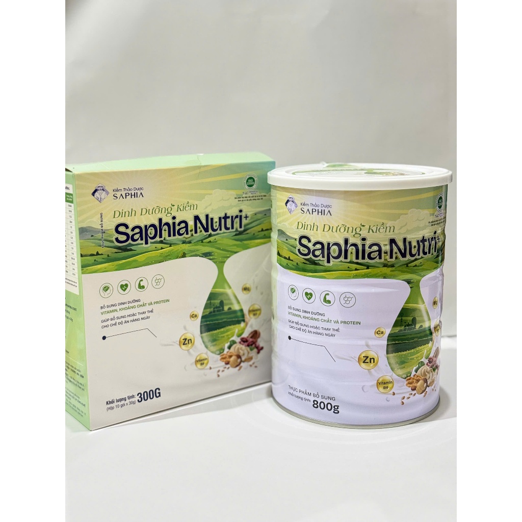 Sữa Dinh Dưỡng Kiềm Saphia Nutri+ Lon 800g | Hộp 600g (20 gói 30g)