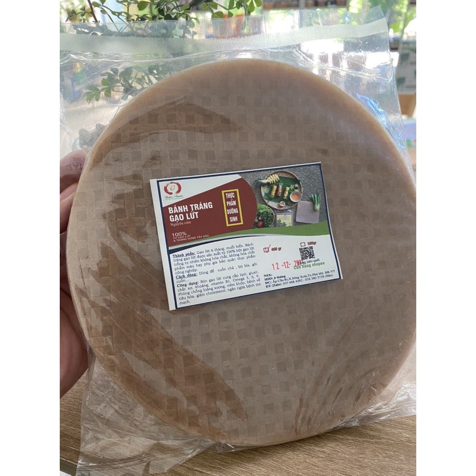 Bánh Tráng gạo lứt đỏ Hữu Cơ - 400gr