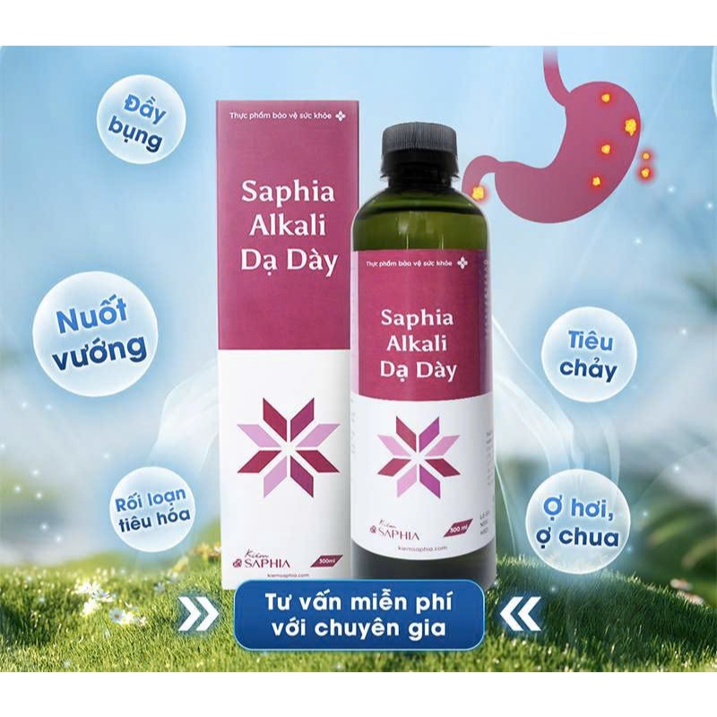 [chính hãng] Nước Kiềm Dạ Dày Saphia - Kiêm bảo vệ sức khoẻ Alkali Dạ dày 300ml