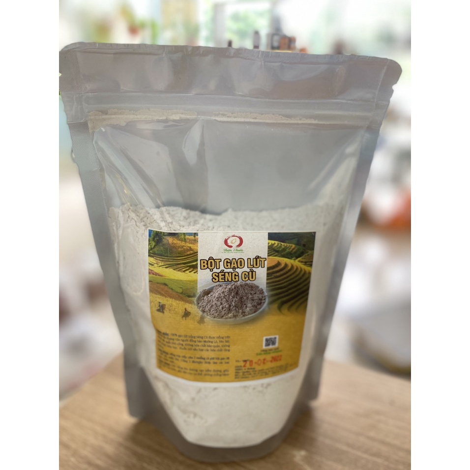 Bột Gạo Lứt Sống Séng Cù Sạch - Hữu Cơ - Làm bánh, nấu cháo, nấu soup 500g