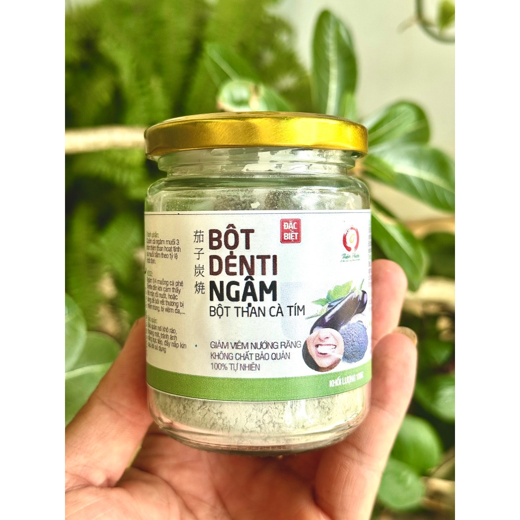 Bột Denti Ngậm - Bột Than Cuốn Trái Cà Tím - 100gr