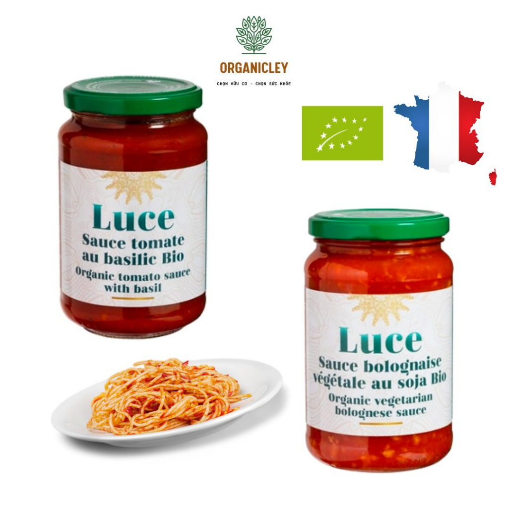 Sốt Mì Ý Pháp Thực Dưỡng - Sốt Spaghetti Bolognese hữu cơ thuần chay Luce 340g